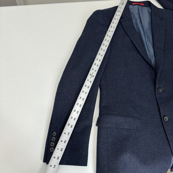 DoBell Mens Blazer UK 38R Blue Wool Tweed Slim Sport Coat Suit Jacket Career - Picture 5 of 12